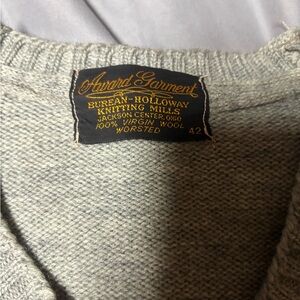 Men's Unique Gray Wool Crewneck Sweater